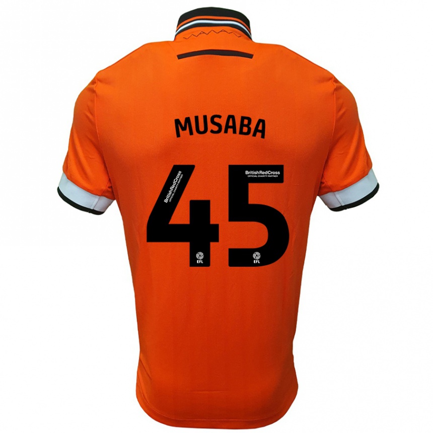 Kids Football Anthony Musaba #45 Orange White Away Jersey 2024/25 T-Shirt