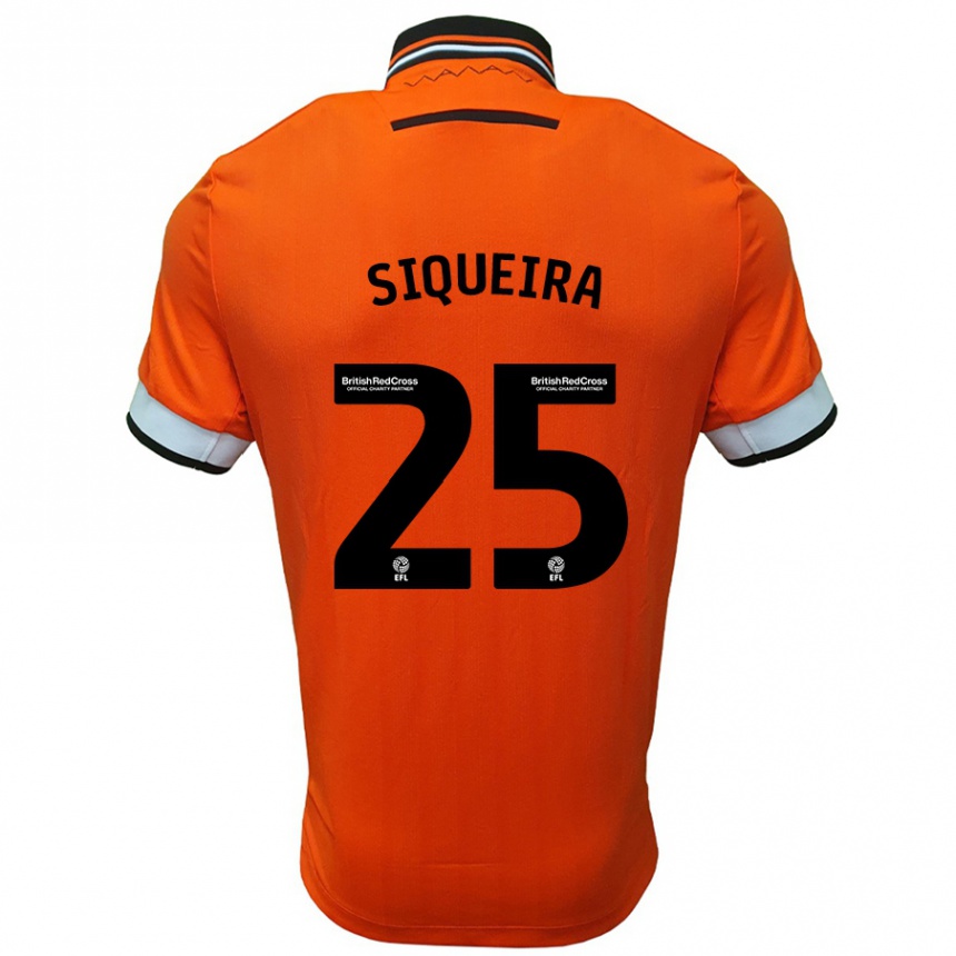 Kids Football Guilherme Siqueira #25 Orange White Away Jersey 2024/25 T-Shirt