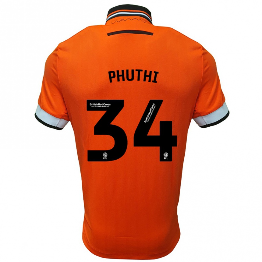 Kids Football Joey Phuthi #34 Orange White Away Jersey 2024/25 T-Shirt