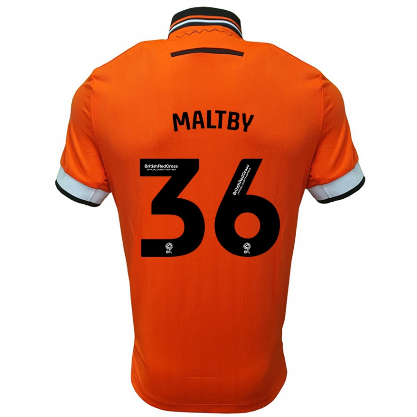 Kids Football Mackenzie Maltby #36 Orange White Away Jersey 2024/25 T-Shirt