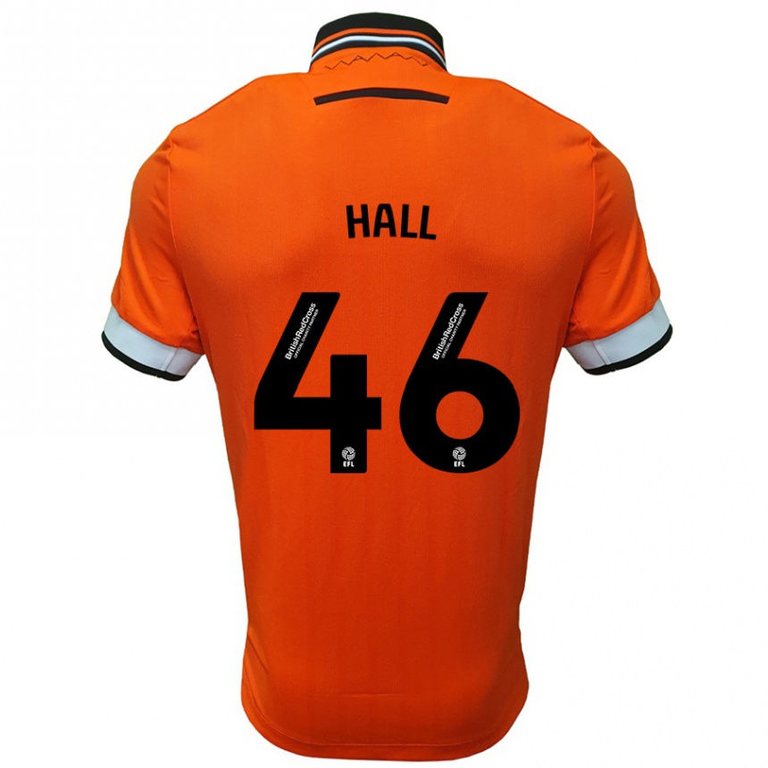 Kids Football Jack Hall #46 Orange White Away Jersey 2024/25 T-Shirt