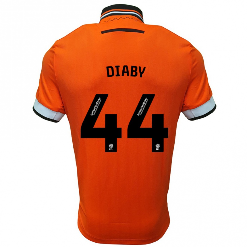 Kids Football Momo Diaby #44 Orange White Away Jersey 2024/25 T-Shirt