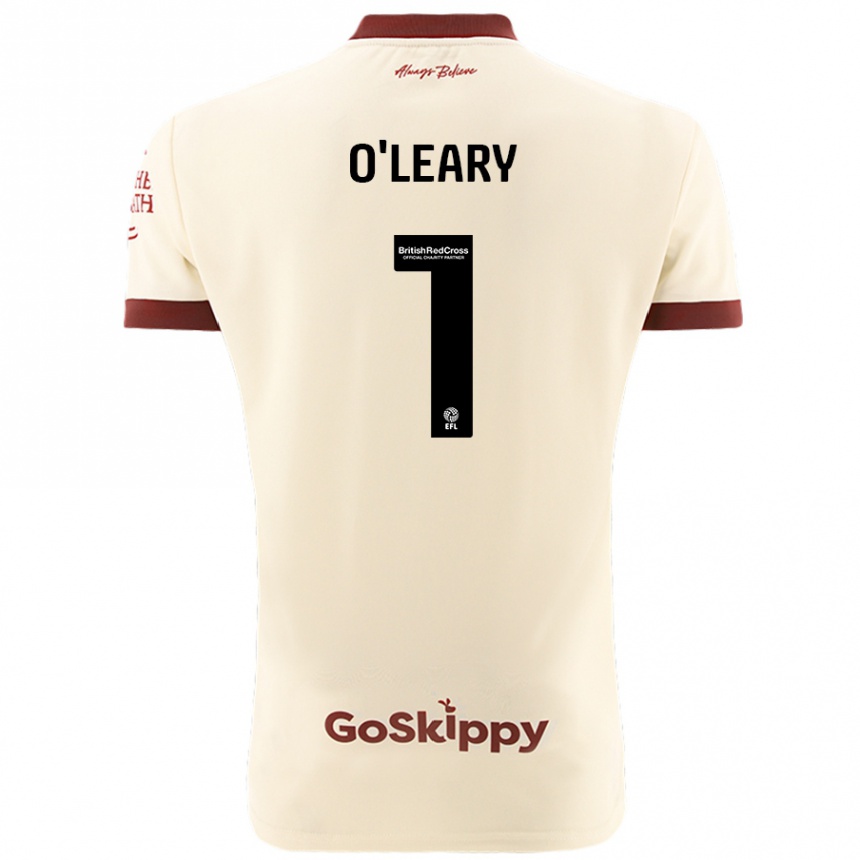 Kids Football Max O'leary #1 Cream White Away Jersey 2024/25 T-Shirt