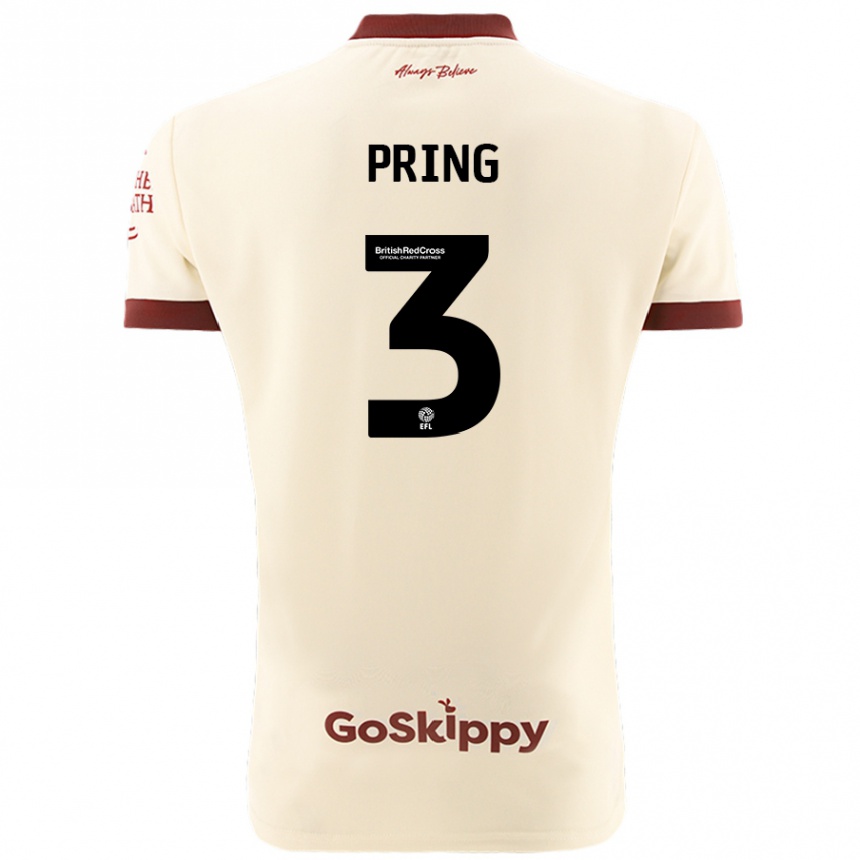 Kids Football Cameron Pring #3 Cream White Away Jersey 2024/25 T-Shirt