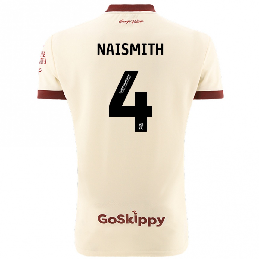 Kids Football Kal Naismith #4 Cream White Away Jersey 2024/25 T-Shirt