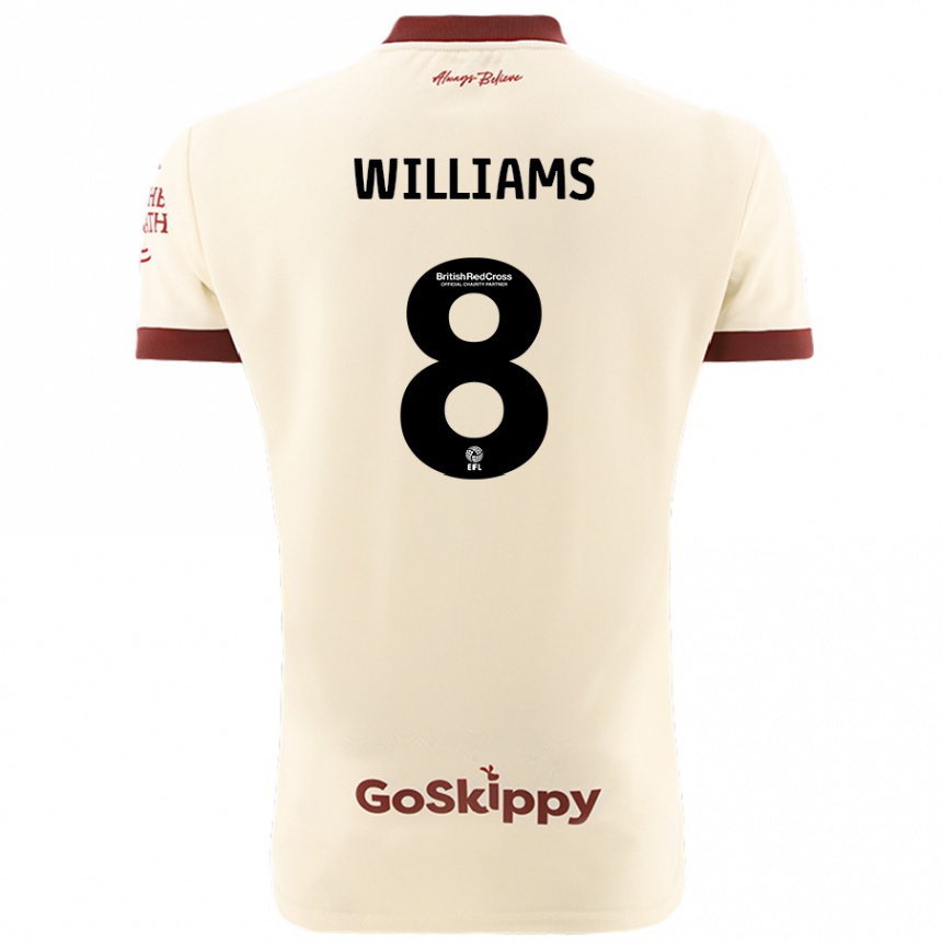 Kids Football Joe Williams #8 Cream White Away Jersey 2024/25 T-Shirt