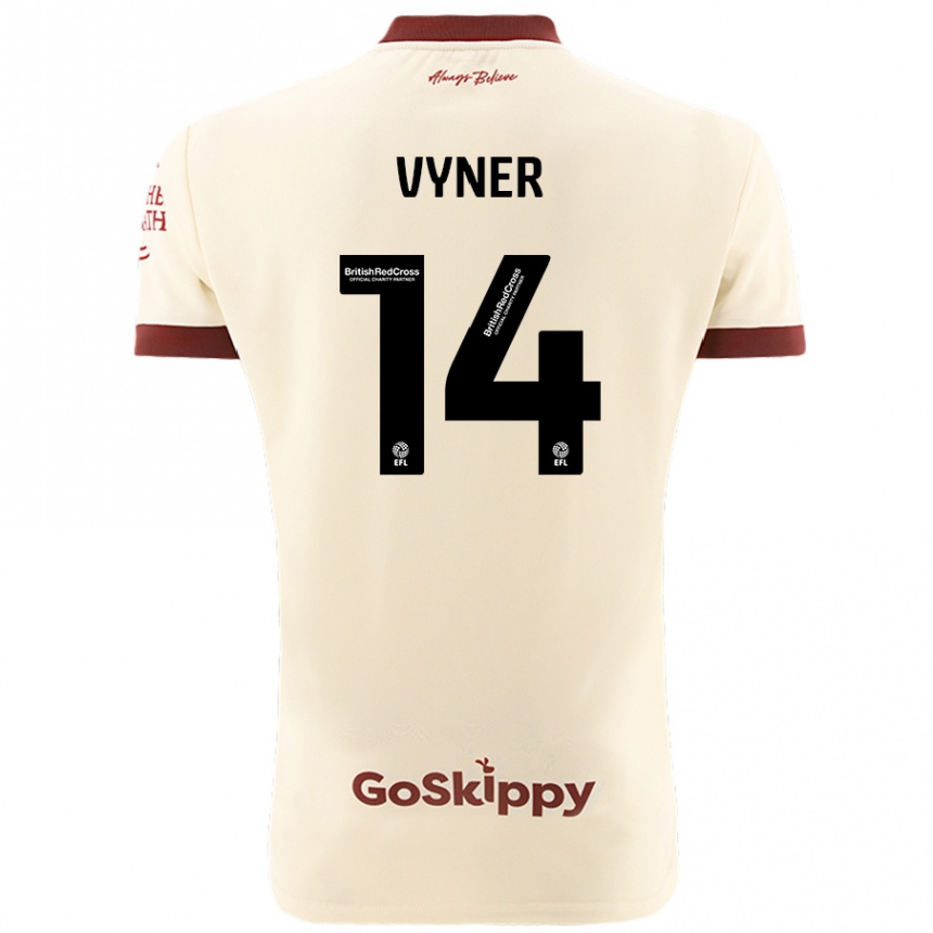 Kids Football Zak Vyner #14 Cream White Away Jersey 2024/25 T-Shirt