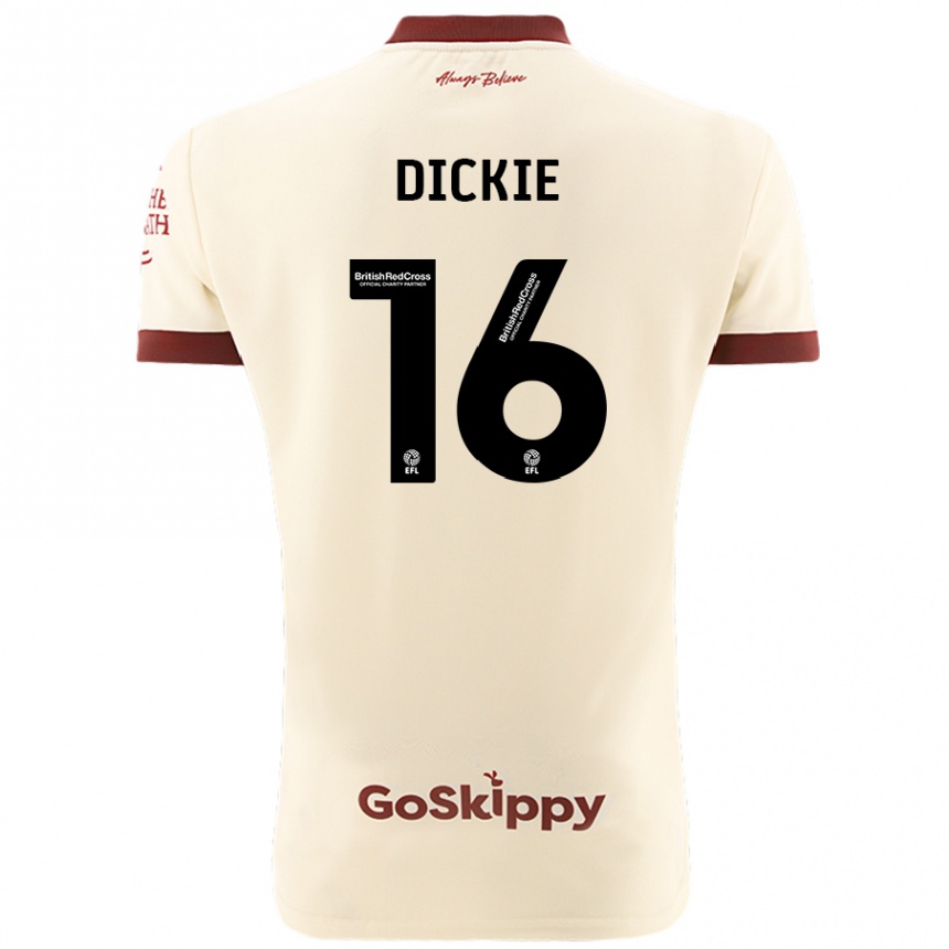 Kids Football Rob Dickie #16 Cream White Away Jersey 2024/25 T-Shirt