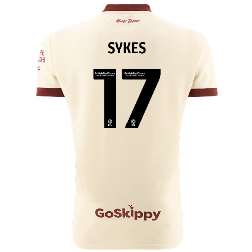 Kids Football Mark Sykes #17 Cream White Away Jersey 2024/25 T-Shirt