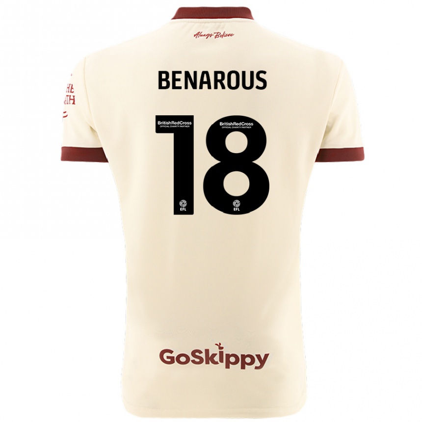 Kids Football Ayman Benarous #18 Cream White Away Jersey 2024/25 T-Shirt