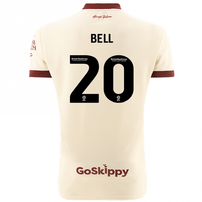 Kids Football Sam Bell #20 Cream White Away Jersey 2024/25 T-Shirt