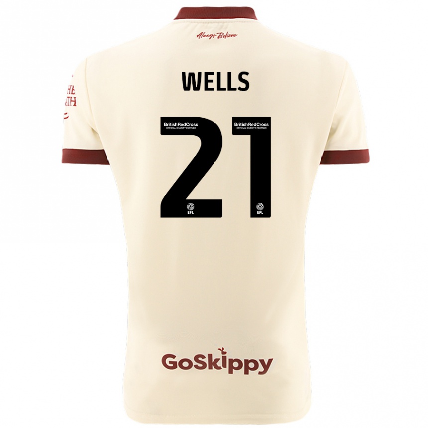 Kids Football Nahki Wells #21 Cream White Away Jersey 2024/25 T-Shirt