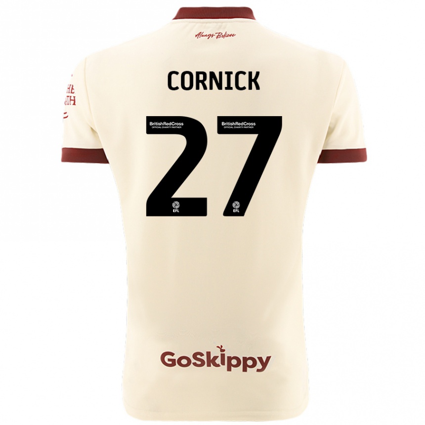 Kids Football Harry Cornick #27 Cream White Away Jersey 2024/25 T-Shirt