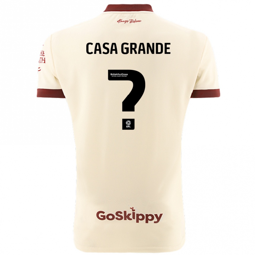 Kids Football Josey Casa-Grande #0 Cream White Away Jersey 2024/25 T-Shirt