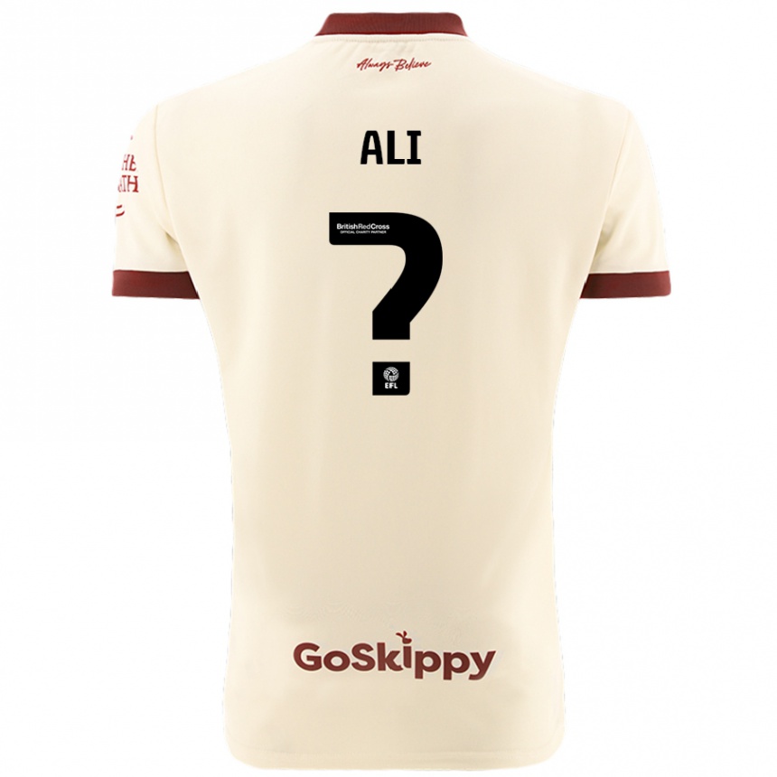 Kids Football Zack Ali #0 Cream White Away Jersey 2024/25 T-Shirt