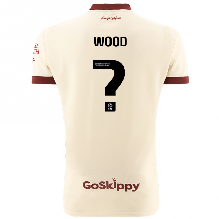 Kids Football Callum Wood #0 Cream White Away Jersey 2024/25 T-Shirt