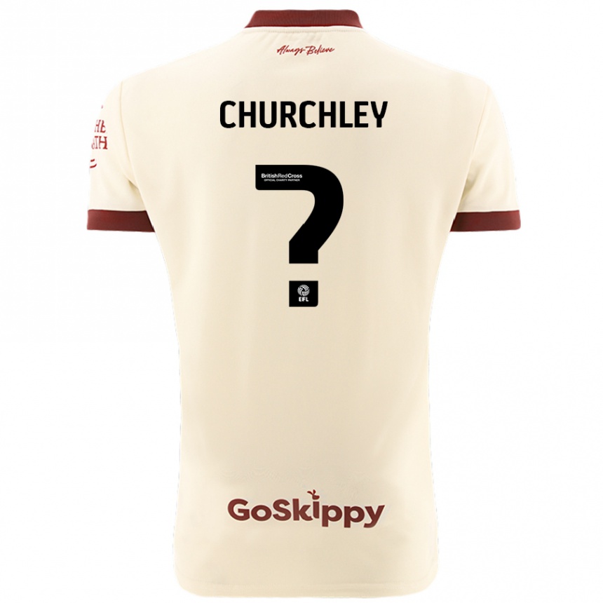 Kids Football Kai Churchley #0 Cream White Away Jersey 2024/25 T-Shirt