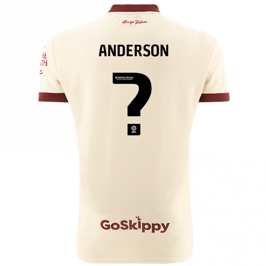 Kids Football Taine Anderson #0 Cream White Away Jersey 2024/25 T-Shirt