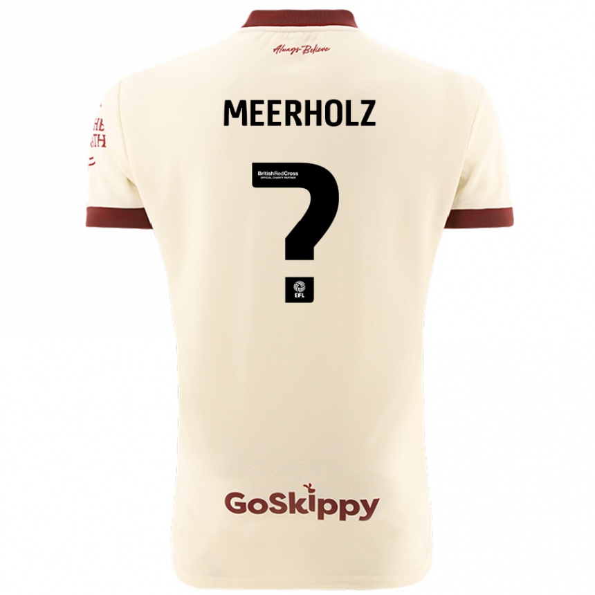 Kids Football Jed Meerholz #0 Cream White Away Jersey 2024/25 T-Shirt