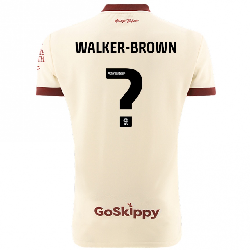 Kids Football Rushon Walker-Brown #0 Cream White Away Jersey 2024/25 T-Shirt