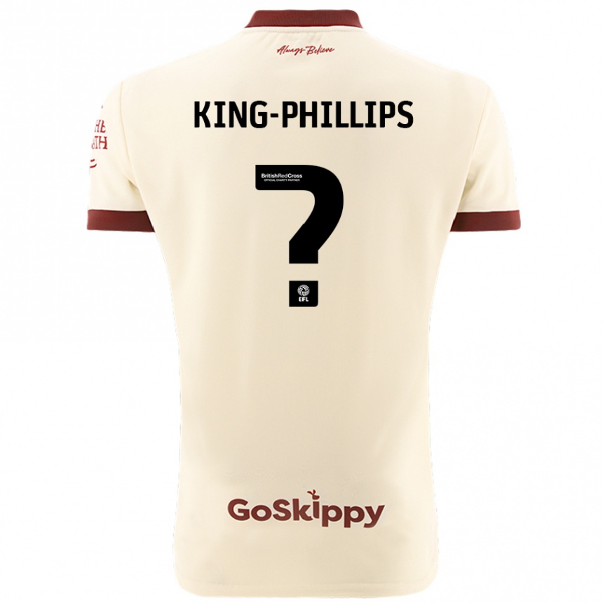 Kids Football Zac King-Phillips #0 Cream White Away Jersey 2024/25 T-Shirt