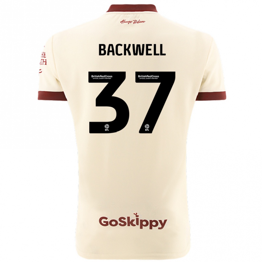 Kids Football Tommy Backwell #37 Cream White Away Jersey 2024/25 T-Shirt