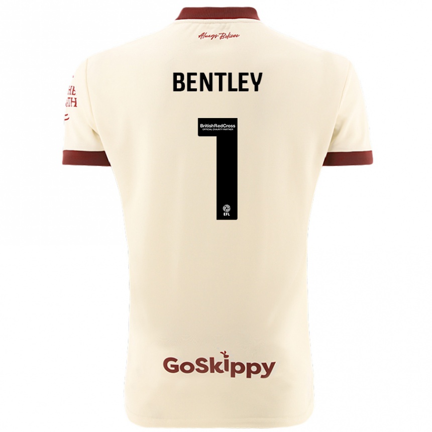 Kids Football Fran Bentley #1 Cream White Away Jersey 2024/25 T-Shirt