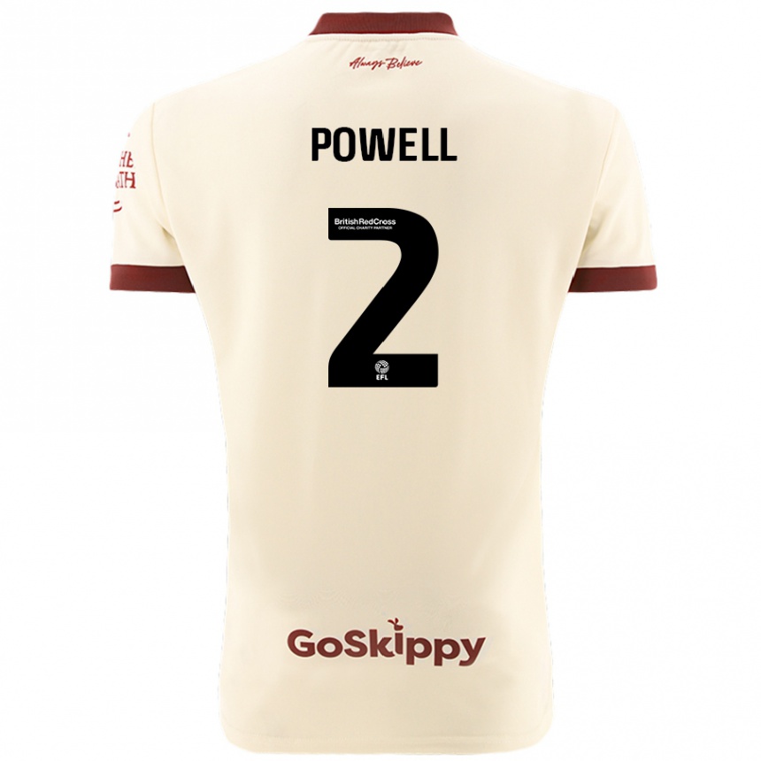 Kids Football Ella Powell #2 Cream White Away Jersey 2024/25 T-Shirt