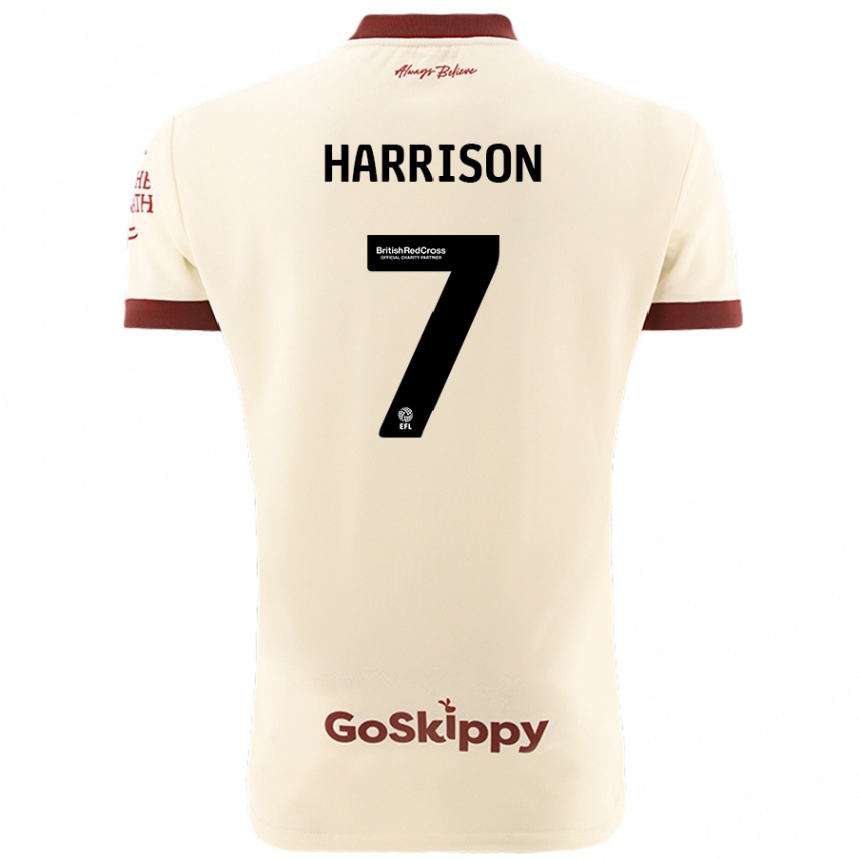 Kids Football Abi Harrison #7 Cream White Away Jersey 2024/25 T-Shirt