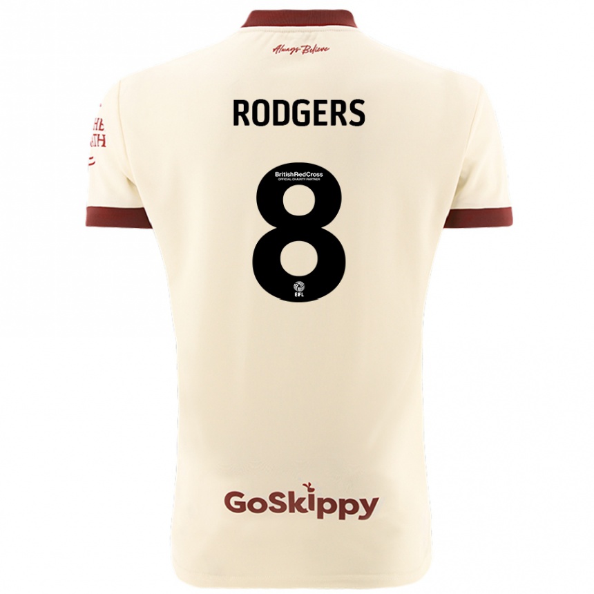 Kids Football Amy Rodgers #8 Cream White Away Jersey 2024/25 T-Shirt