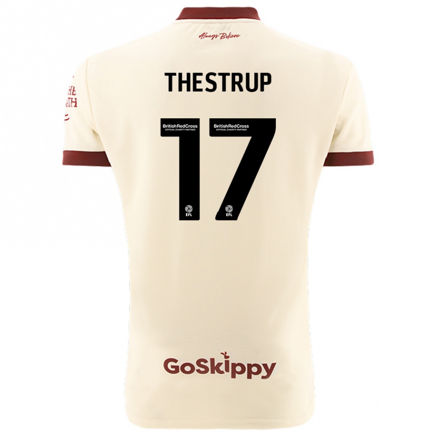 Kids Football Amalie Thestrup #17 Cream White Away Jersey 2024/25 T-Shirt