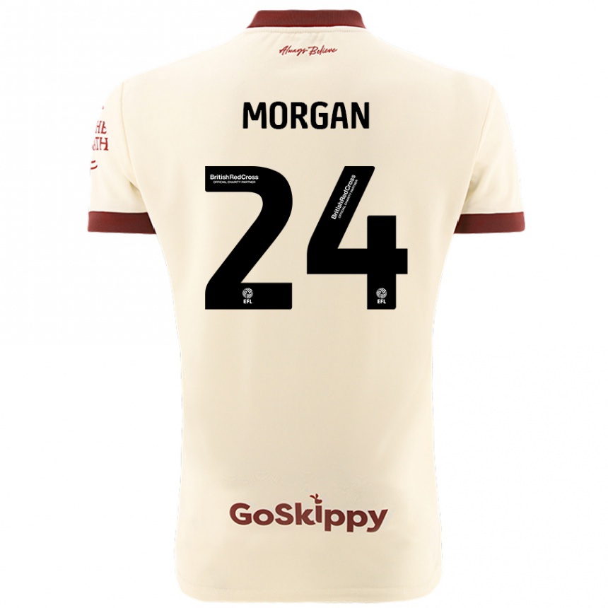 Kids Football Ffion Morgan #24 Cream White Away Jersey 2024/25 T-Shirt