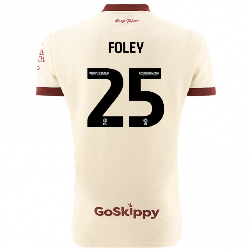 Kids Football Erin Foley #25 Cream White Away Jersey 2024/25 T-Shirt