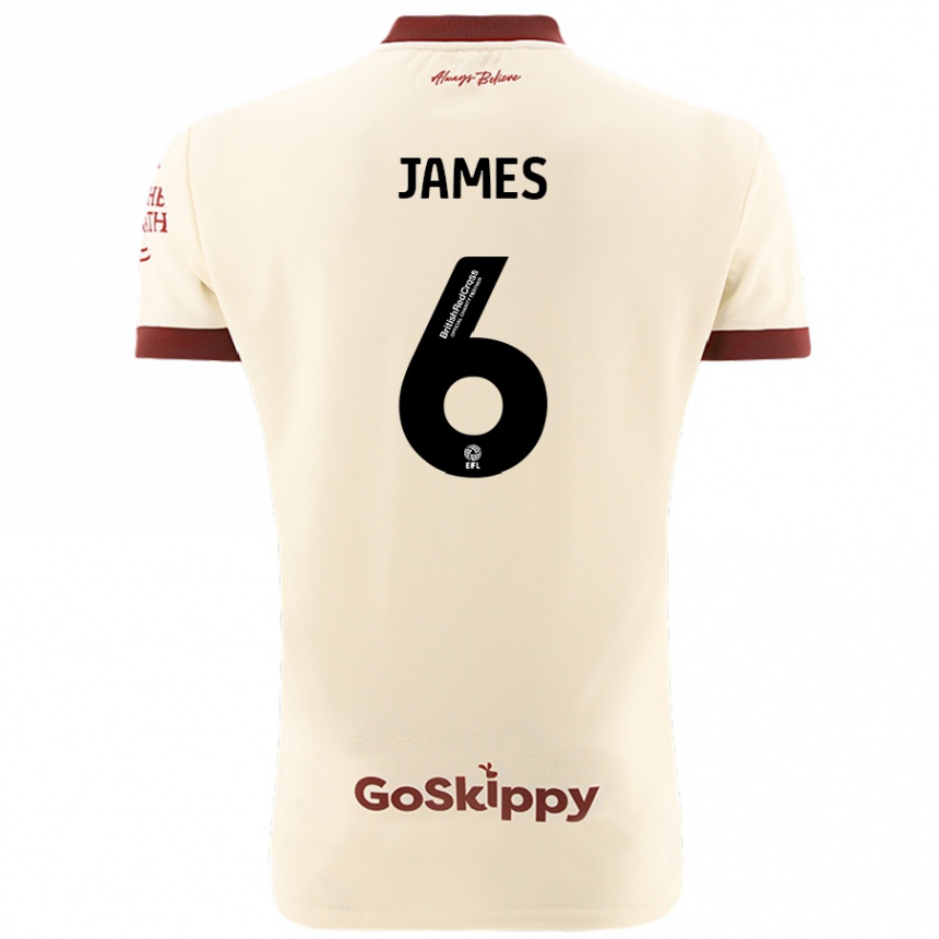 Kids Football Matty James #6 Cream White Away Jersey 2024/25 T-Shirt