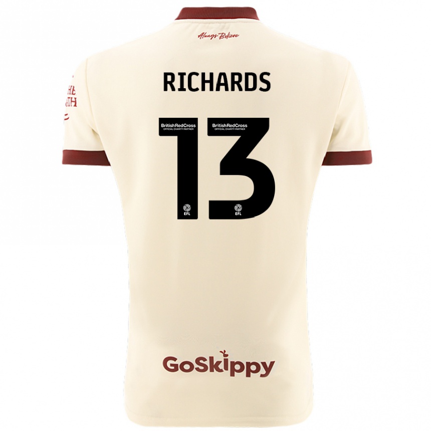 Kids Football Harvey Wiles-Richards #13 Cream White Away Jersey 2024/25 T-Shirt