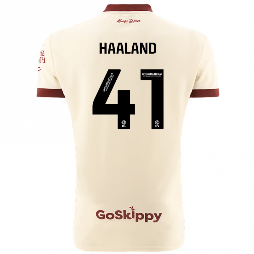 Kids Football Benedicte Haaland #41 Cream White Away Jersey 2024/25 T-Shirt