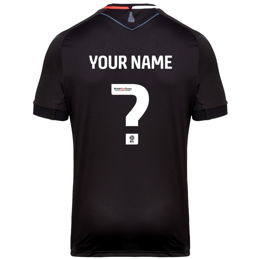 Kids Football Your Name #0 Black Away Jersey 2024/25 T-Shirt