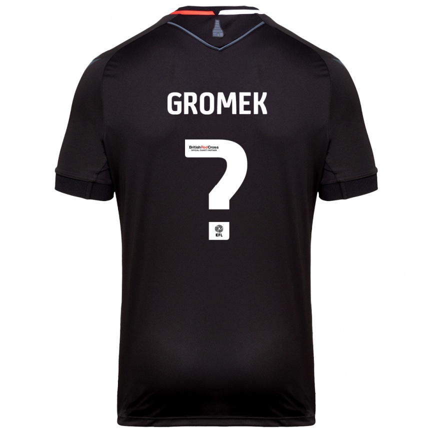 Kids Football Wiktor Gromek #0 Black Away Jersey 2024/25 T-Shirt