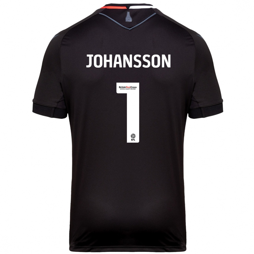 Kids Football Viktor Johansson #1 Black Away Jersey 2024/25 T-Shirt