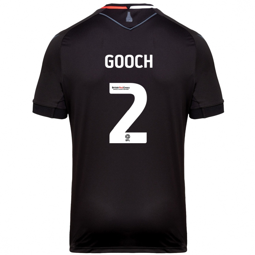 Kids Football Lynden Gooch #2 Black Away Jersey 2024/25 T-Shirt