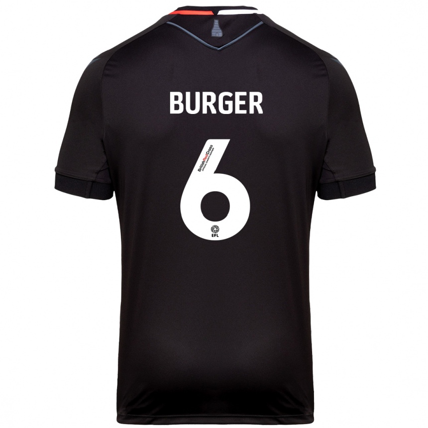 Kids Football Wouter Burger #6 Black Away Jersey 2024/25 T-Shirt