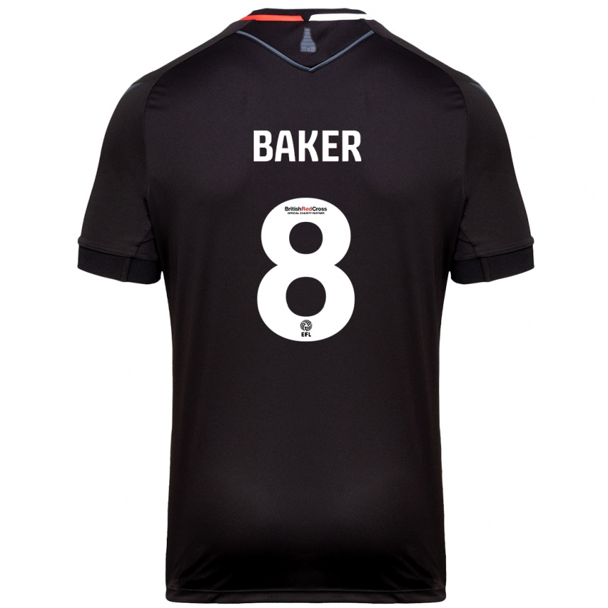 Kids Football Lewis Baker #8 Black Away Jersey 2024/25 T-Shirt