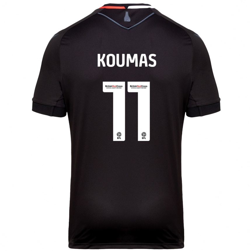 Kids Football Lewis Koumas #11 Black Away Jersey 2024/25 T-Shirt