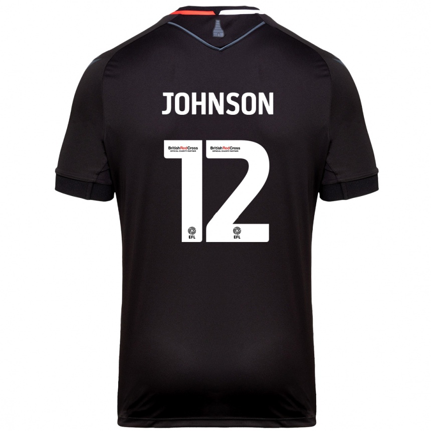 Kids Football Daniel Johnson #12 Black Away Jersey 2024/25 T-Shirt