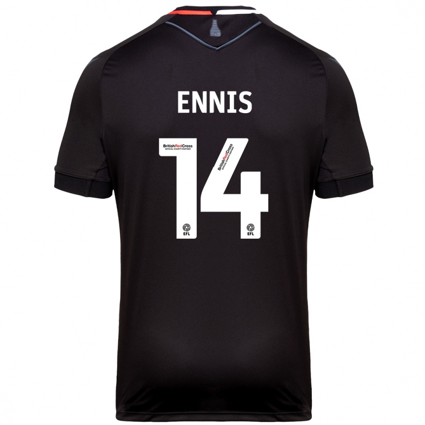 Kids Football Niall Ennis #14 Black Away Jersey 2024/25 T-Shirt