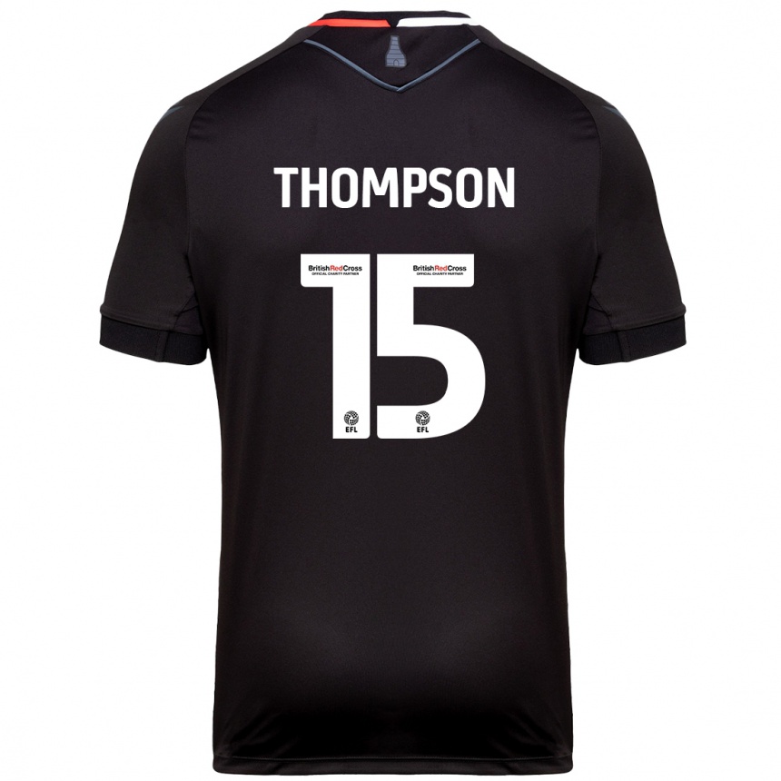 Kids Football Jordan Thompson #15 Black Away Jersey 2024/25 T-Shirt