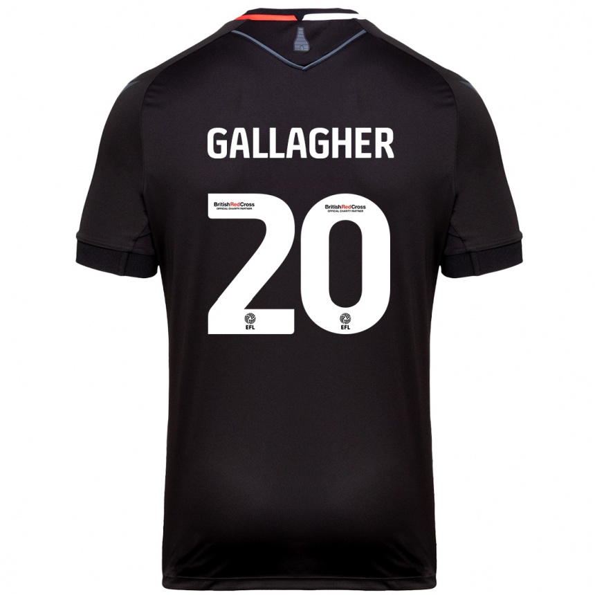 Kids Football Sam Gallagher #20 Black Away Jersey 2024/25 T-Shirt