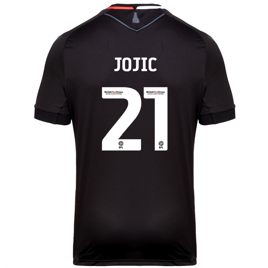 Kids Football Nikola Jojic #21 Black Away Jersey 2024/25 T-Shirt