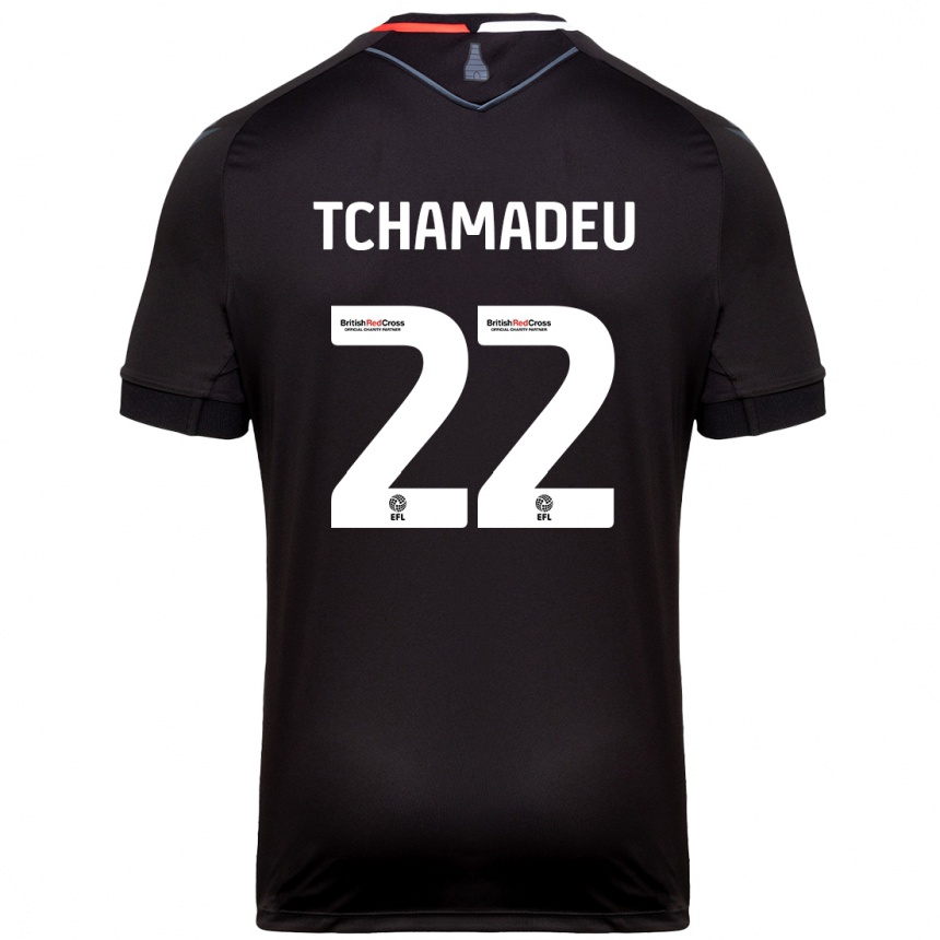 Kids Football Junior Tchamadeu #22 Black Away Jersey 2024/25 T-Shirt