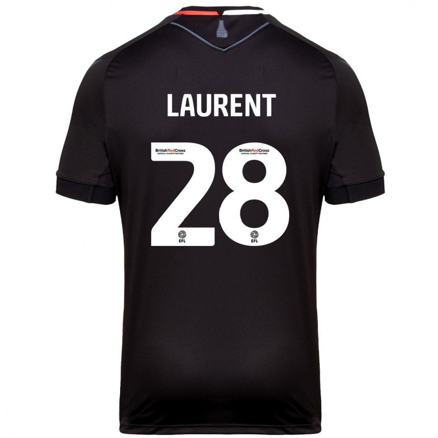 Kids Football Josh Laurent #28 Black Away Jersey 2024/25 T-Shirt